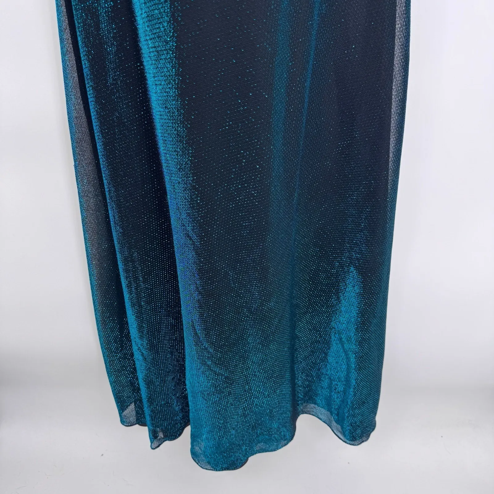 Vintage Y2K Betsy & Adam Mermaid Fairy Dress Womens 6 Green Blue Shimmer Sparkle - Image 4