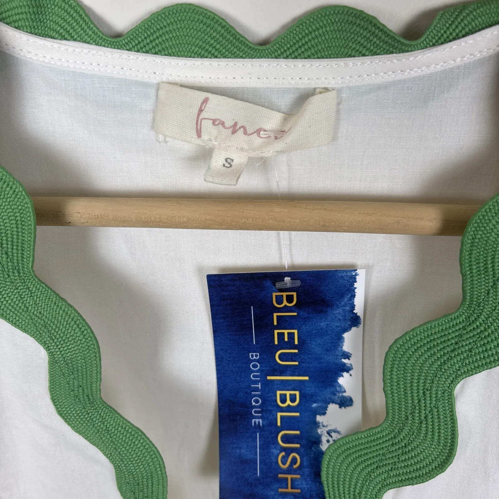 Fanco Dress Womens Sz S New White The Westerly Midi Ricrac Trim Tiered Cotton - Image 5