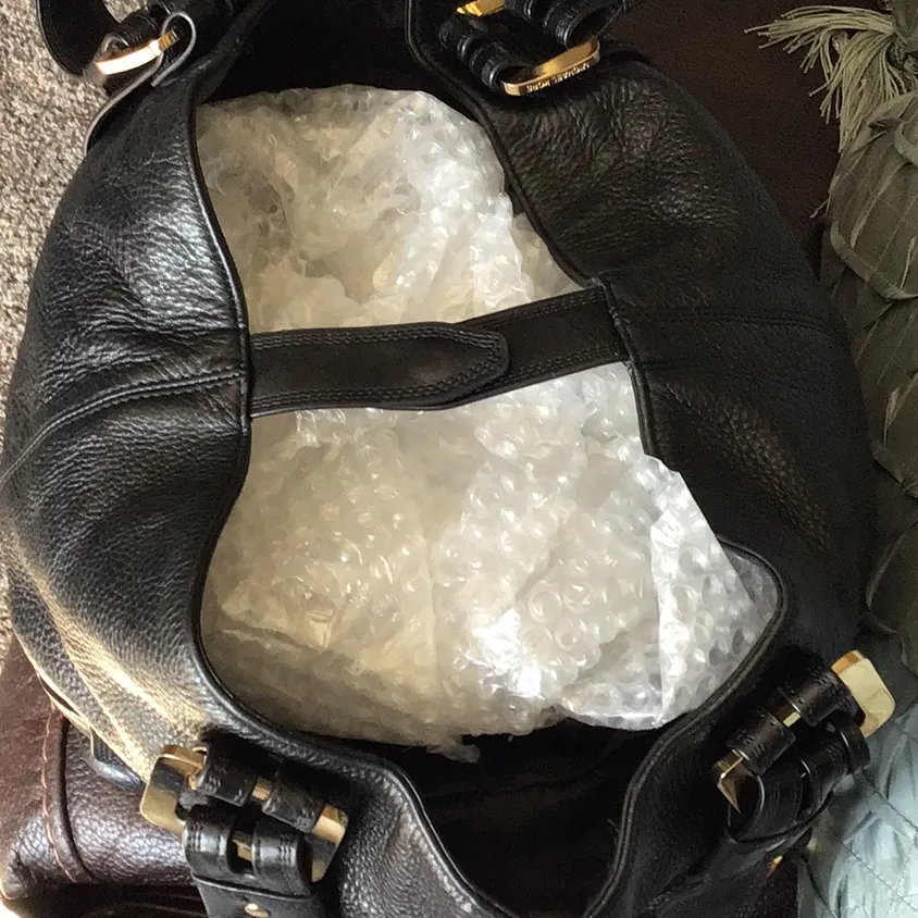 Michael Kors Black Harness Leather Grab Bag Luggage 35F4GHNT3L $398 - Image 8