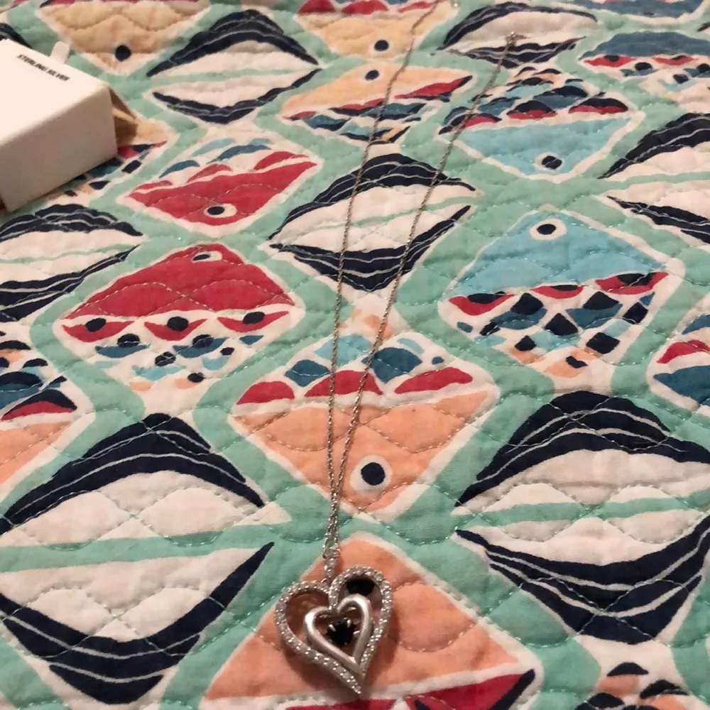 Sterling Silver + Created Sapphire Necklace📝 - Image 2