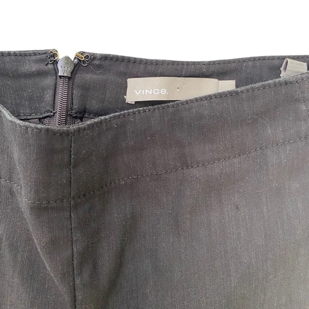 VINCE CROPPED LINEN BLEND CASUAL PANT Black Women’s Slack minimal Size 2 lagenlo - Image 8