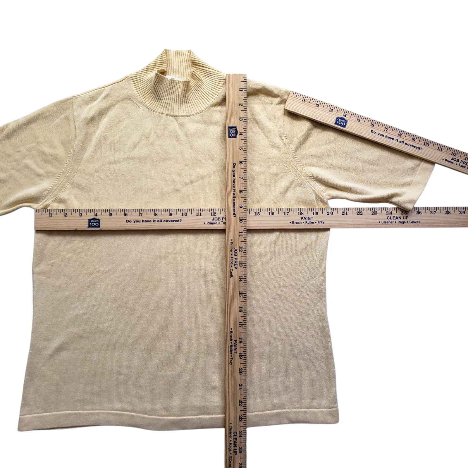 Vintage Talbots Womens Large Yellow Pullover Sweater Top Mock Neck - Image 4