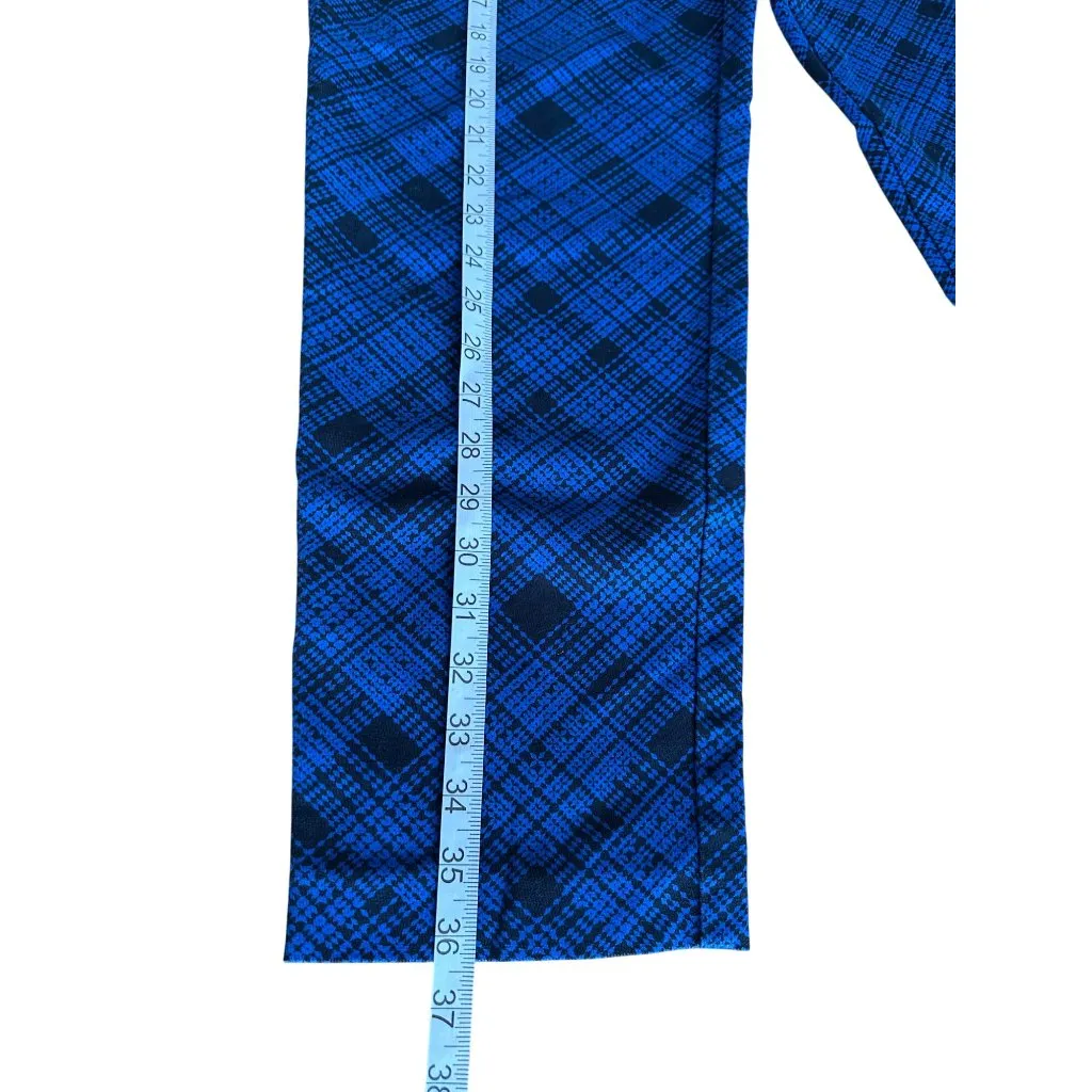 Lord & Taylor Womens Blue Plaid Straight Leg Ankle Pants Size 14 Work Career - Image 11