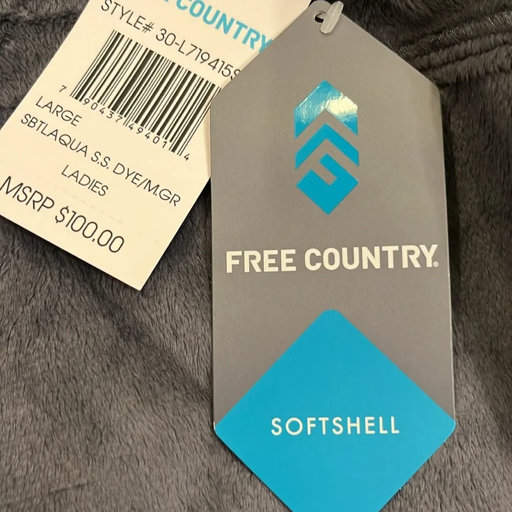 NWT Free Country softshell water/wind plush lined jacket L - Image 4