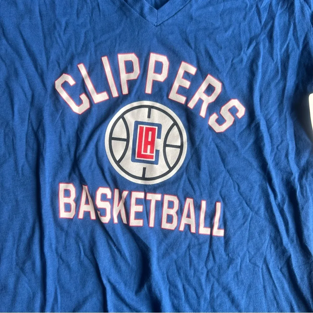 New ERA Women's V Neck LA Clippers Basketball Tee Size M SKU#B24100 Blue Size M - Image 2