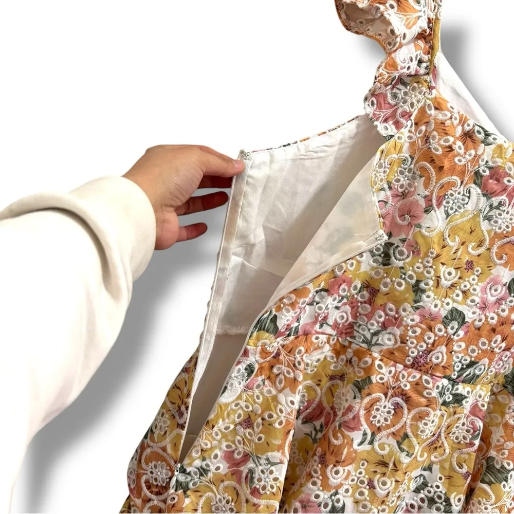 En Saison Pastel Pink Presley Tiered Eyelet Midi Maxi Dress - Image 4