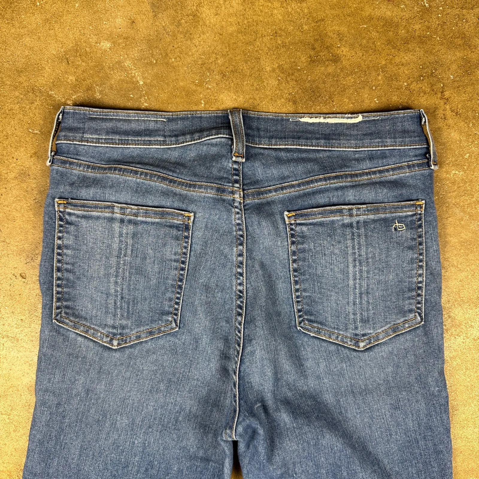 Rag & Bone High‎ Rise Skinny Jeans Women’s Size 30 Blue Alibi Distressed Hem USA - Image 4