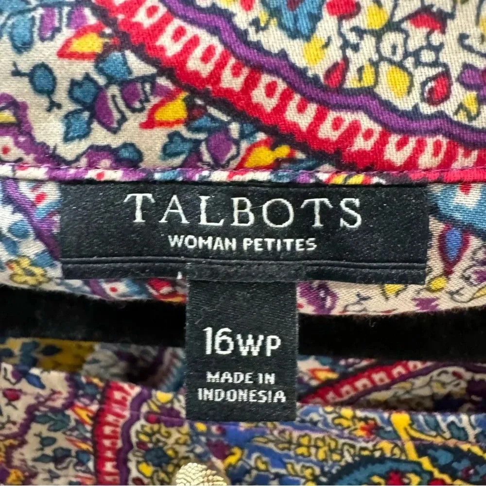 Talbots Floral Mandala Design Tunic in‎ Vibrant Jewel Tones Size 16WP - Image 5