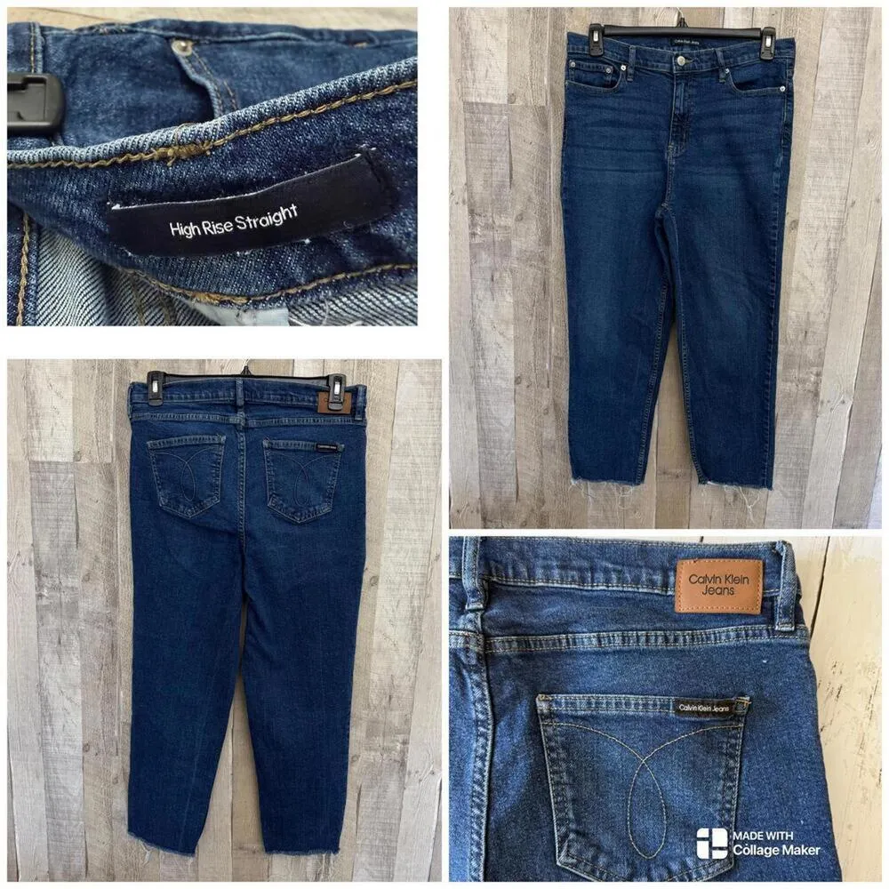 *Calvin Klein Women's Size 31 High Rise Straight Jeans Denim Casual Chic - Image 3