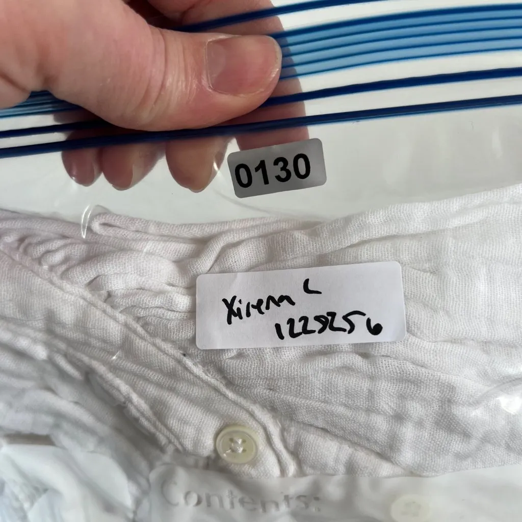 Xirena White Long Sleeve Gauze Cotton Button - Image 8