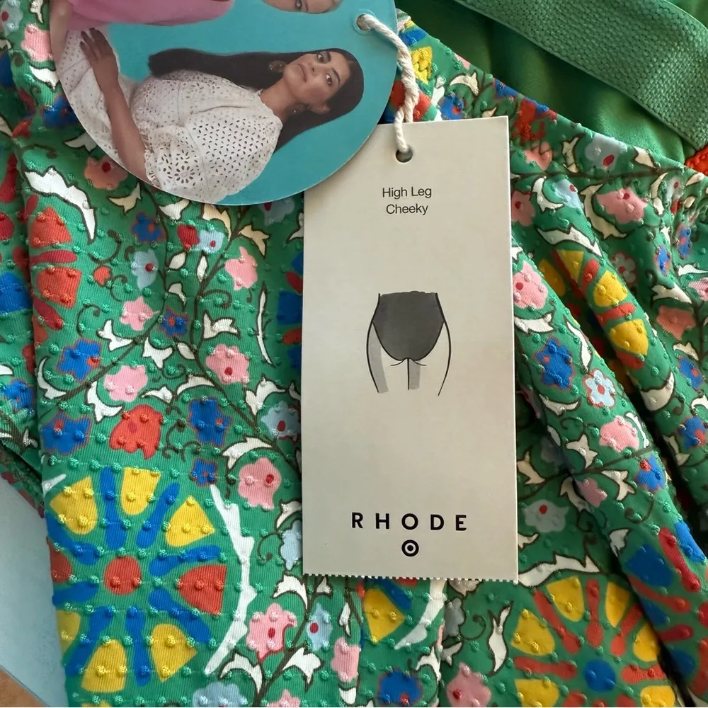 RHODE X TARGET Zinnia Floral Print Halter One Piece Swimsuit WOMEN Size XXL NWT Green - Image 15