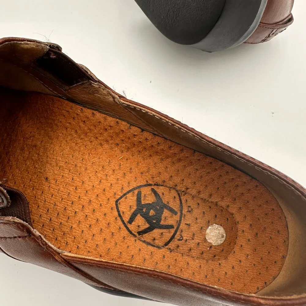 Ariat Brown Leather Western Paddock Clogs Size 8.5 - Image 8