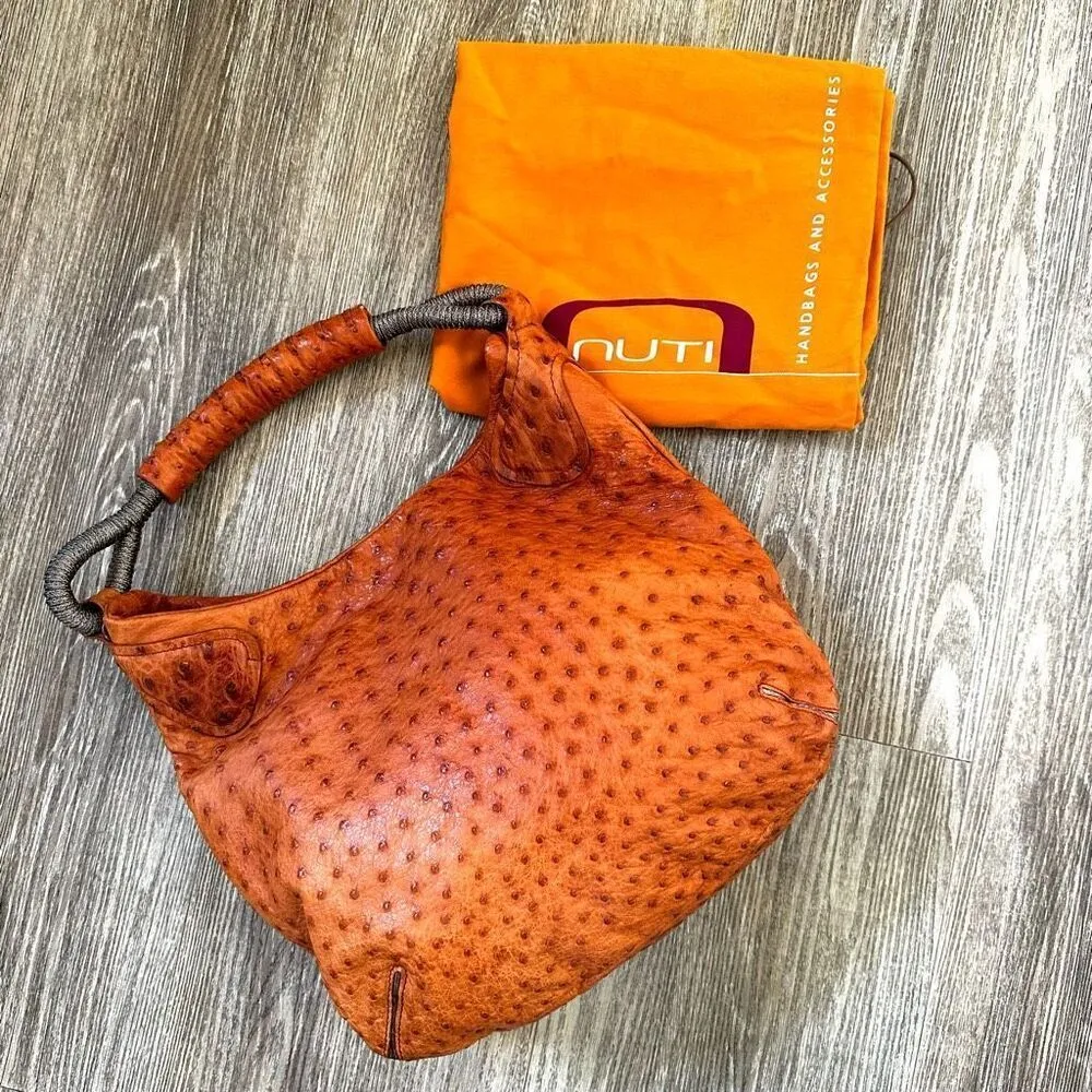 Nuti orange ostrich shoulder bag - Image 2