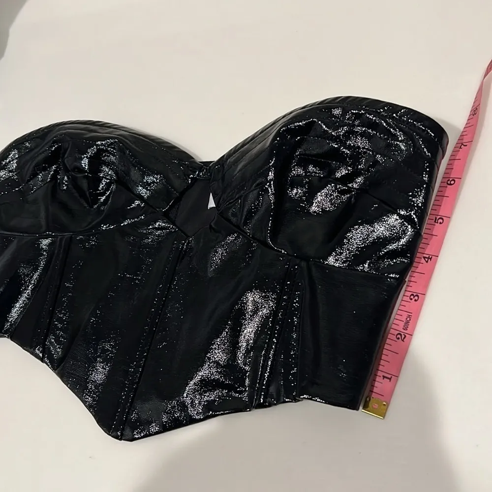 Tiger Mist faux patent leather bustiere corset, black, size XS, NWOT - Image 12