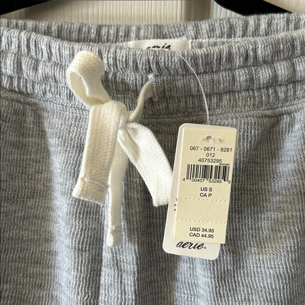 Aerie‎ Women Endless Summer Matching Top & Short Set in Heathered Gray Sz Small - Image 10