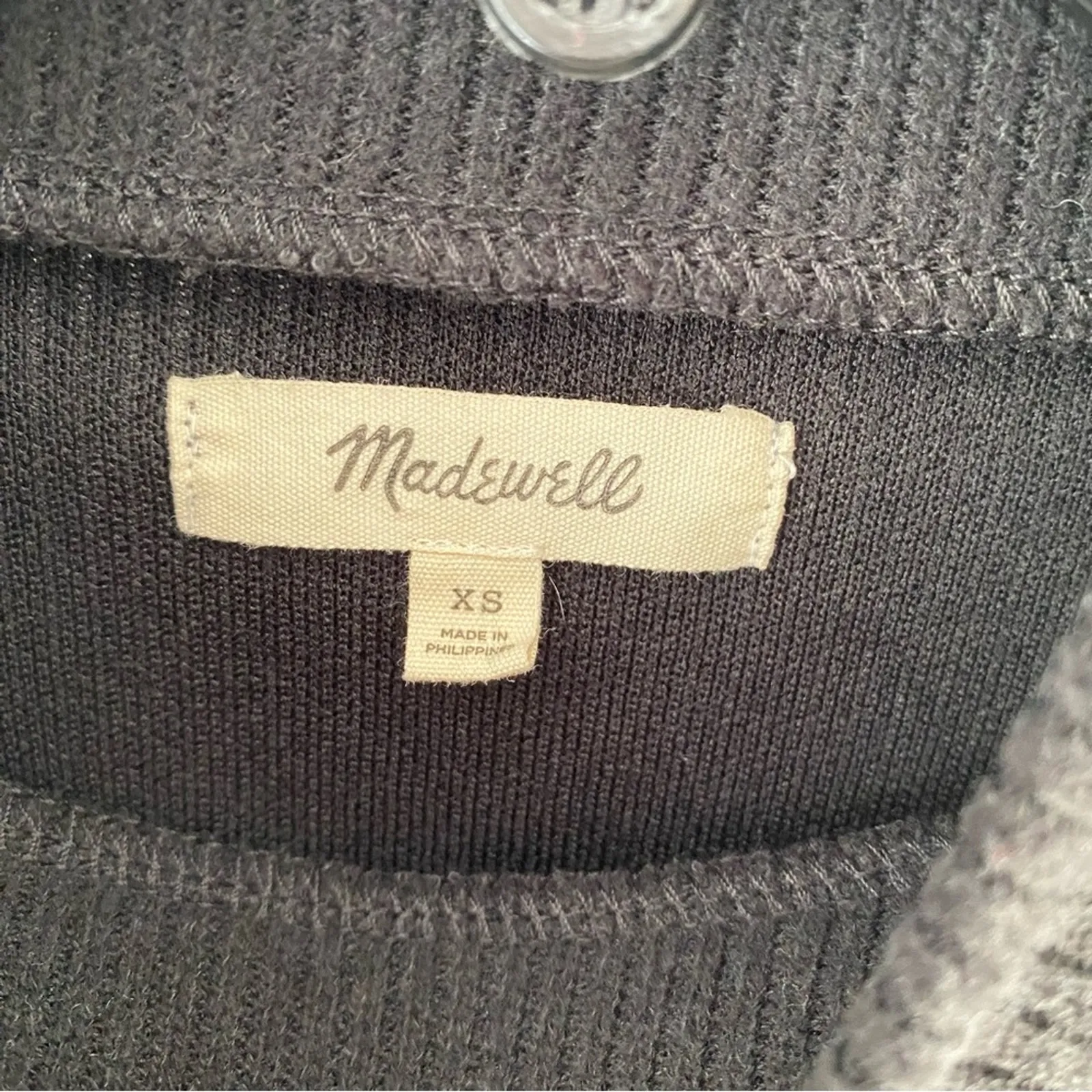 Madewell Black Ribbed Mockneck Open Back Crop Top size XS - Image 9