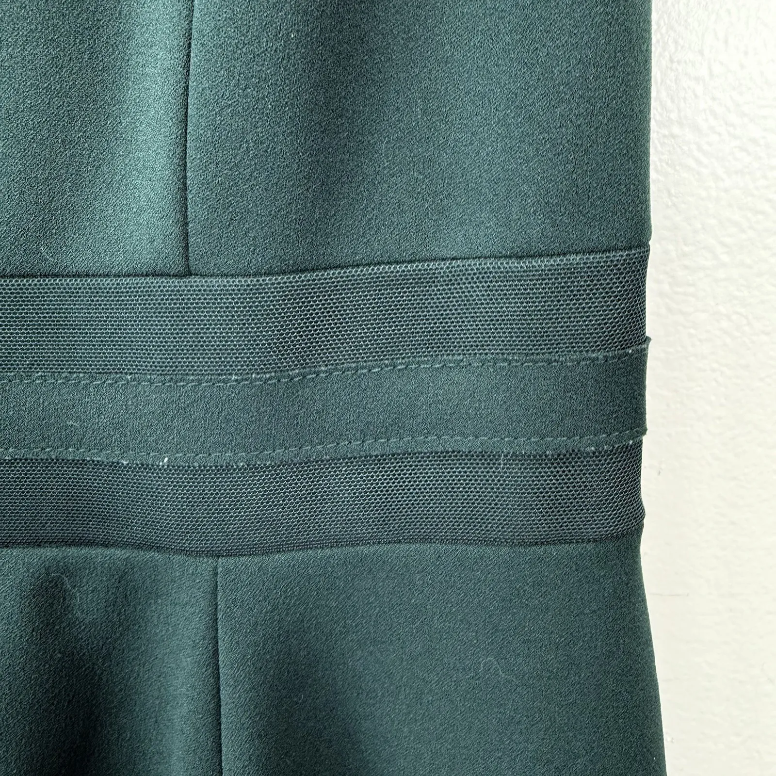 Calvin Klein Green Mesh Illusion Hem Fit Flare Stretch‎ Sleeveless Dress Size 10 - Image 6