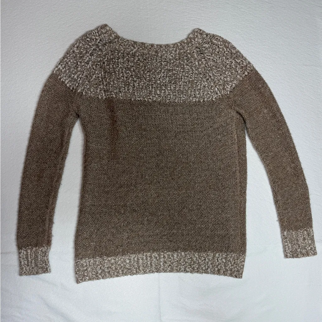 Fate Clairina women’s texture Beige and Cream Crew Neck pullover Sweater size SM Tan - Image 9