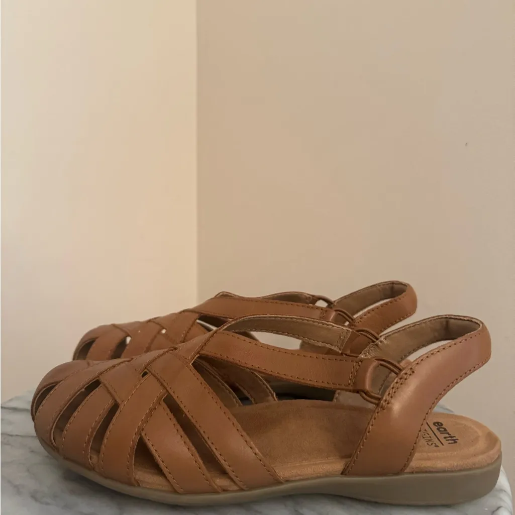 Earth Origins Berri Woven Casual Round Toe Slip On Sandals Size 10 Brown - Image 5