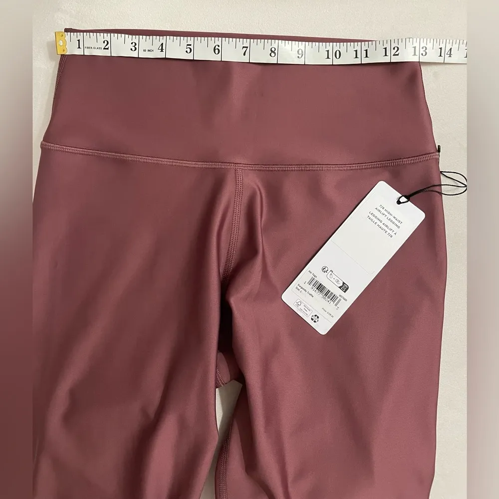 Alo Yoga NWT 7/8 High-Waist Airlift Leggings In A Burgundy Truffle Size L - Image 4