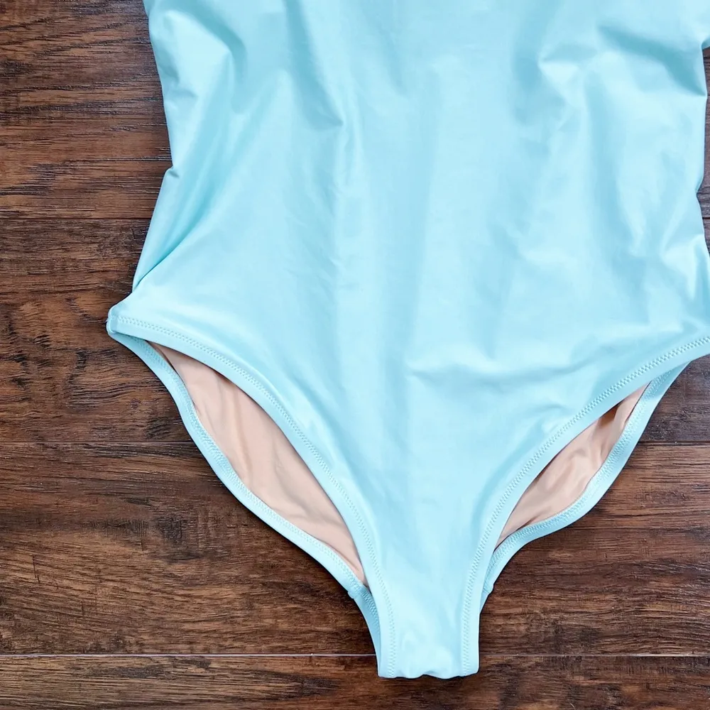 J Crew • Wide-Strap One-Piece Swimsuit turquoise Scenic Aqua blue - Image 10