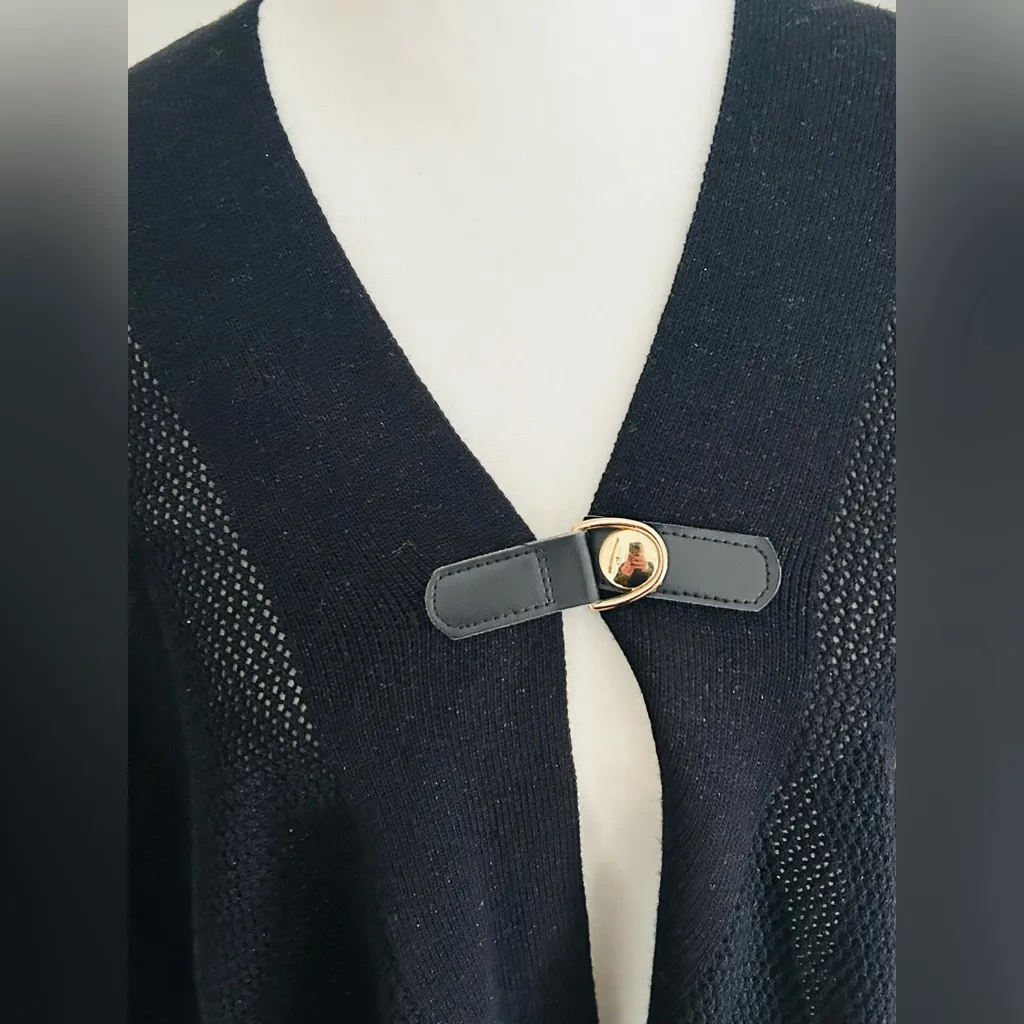 Marc New York Sweater Cape - One Size - Black - holiday sweater - Image 2