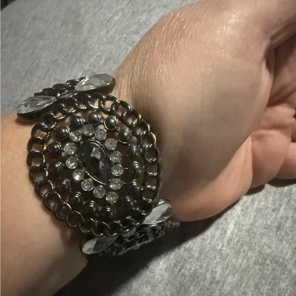 Silver and Black Women's Bracelet - Image 5