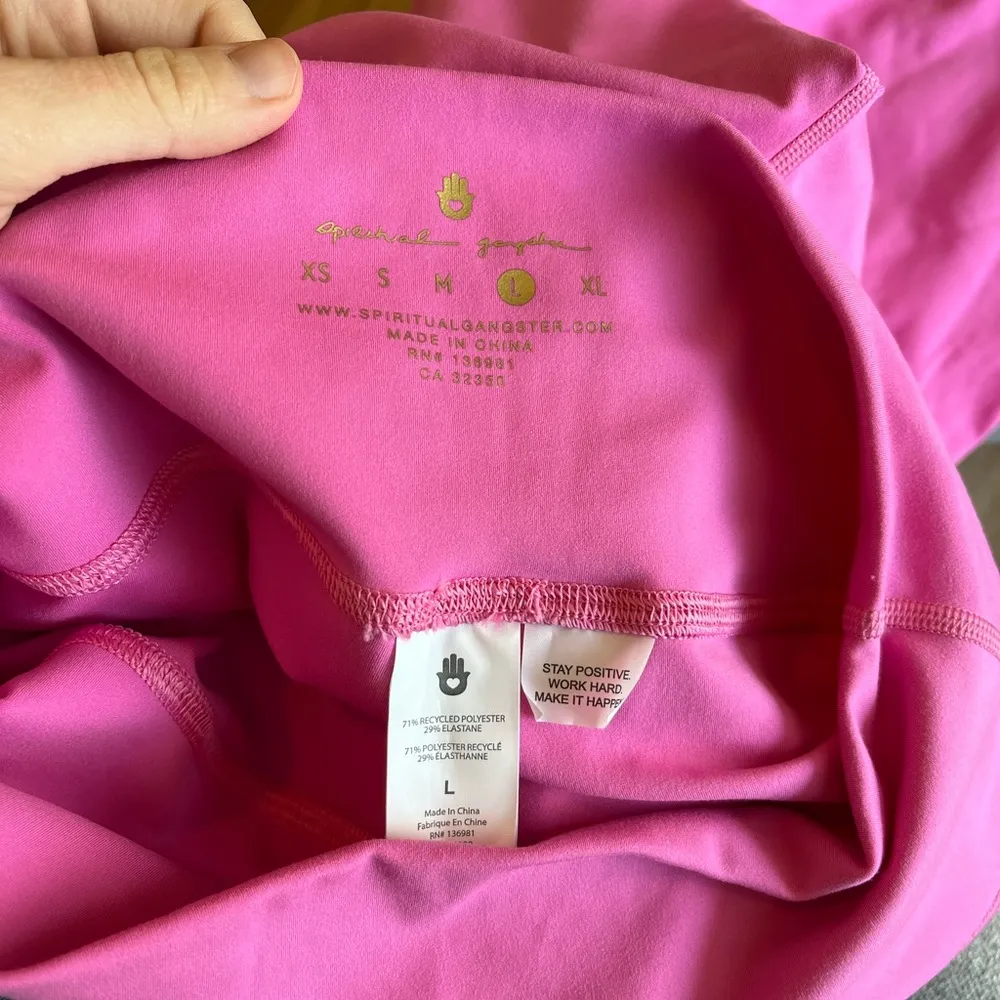 [Spiritual Gangster] Bubble Gum Pink Capri Length Leggings- Size Large - Image 6