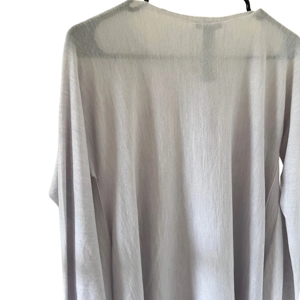 Eileen Fisher 100% Virgin Merino Wool Bateau Neck Top in Insky - Image 6