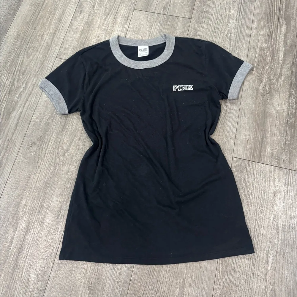 PINK Victoria’s Secret sequin Black and Gray T-Shirt - Image 2