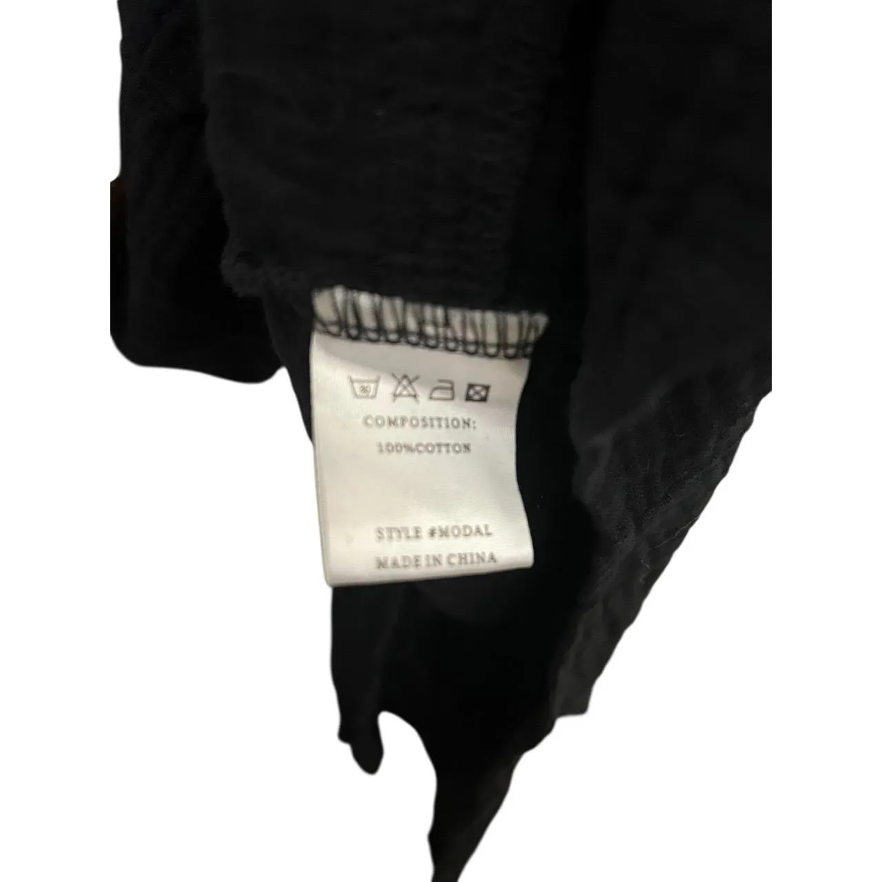 iGENJUN Tunic Smock Shirt Dress Womens Large Black Boho V - Image 5