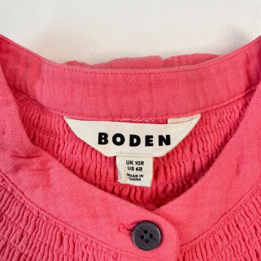 NWOT Boden Ada Double Cloth Cotton Pink Shirt Dress Size 6 Knee Length - Image 10