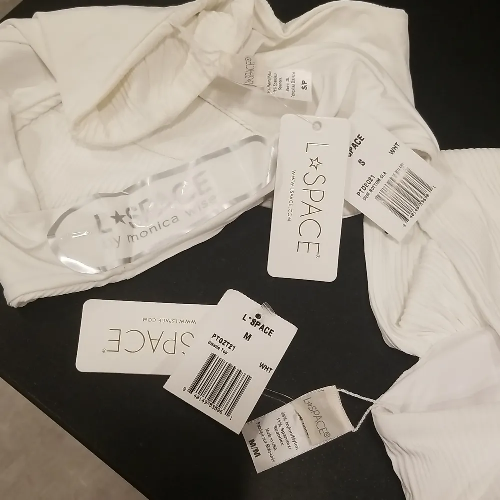 💕L*SPACE💕 Pointelle Rib Bikini Set Gizelle Top (M) + Desi Bottom (S) White NWT - Image 11