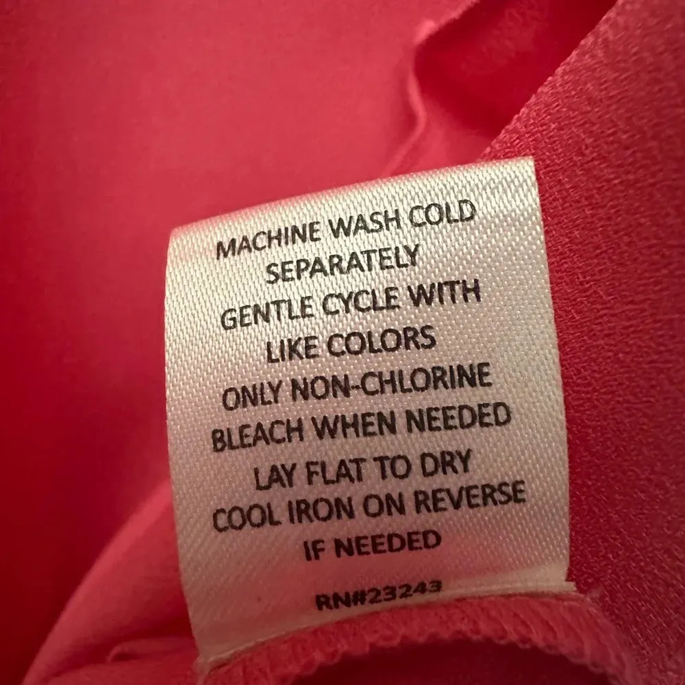 Happy X Nature Kate Hudson Pink Ruffle Shift Dress Size Small Tie Neck NWT - Image 6