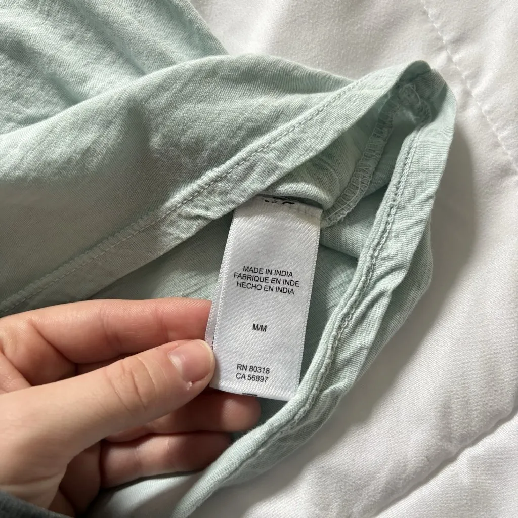 Lucky Brand Womens Size Medium Shirt Top Blouse Blue Short Sleeve 100% Cotton - Image 7