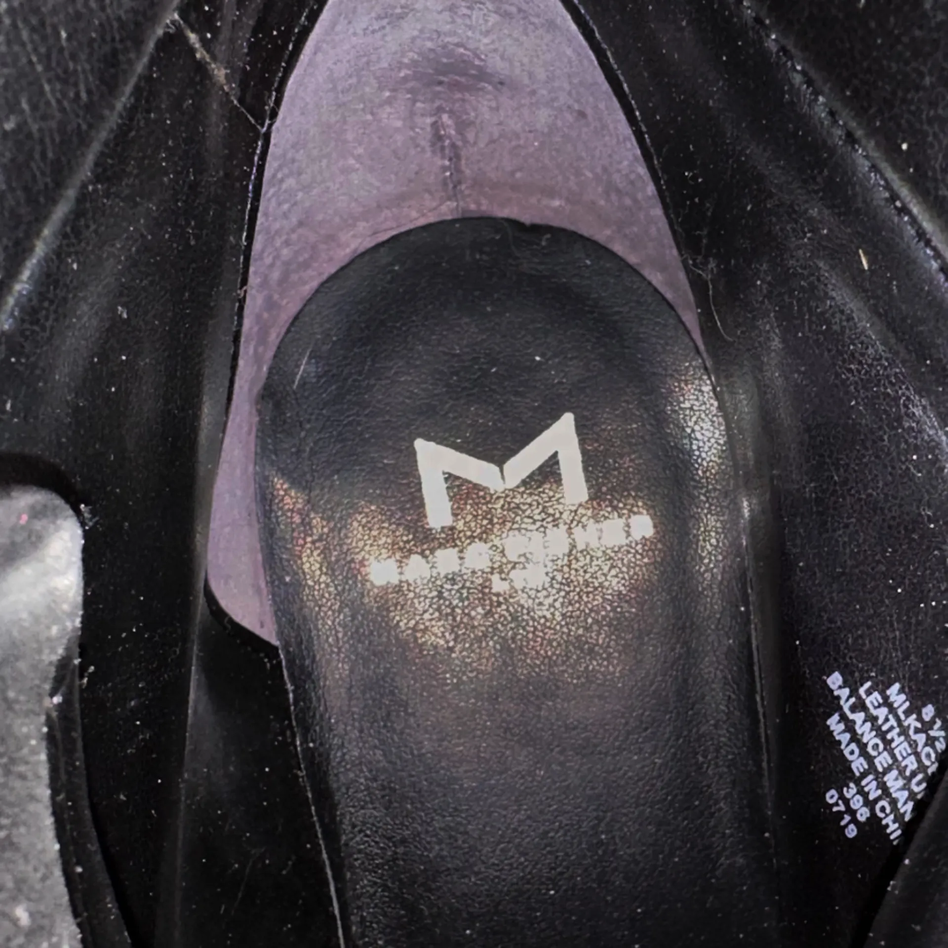 Marc Fisher Bristyn black patent leather combat moto boot. Chunky heel lace up - Image 8