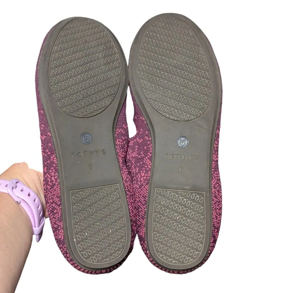 Rothys The Flat Fig Python Round Toe Slip On Shoes Balletcore Womens 6 Purple - Image 5