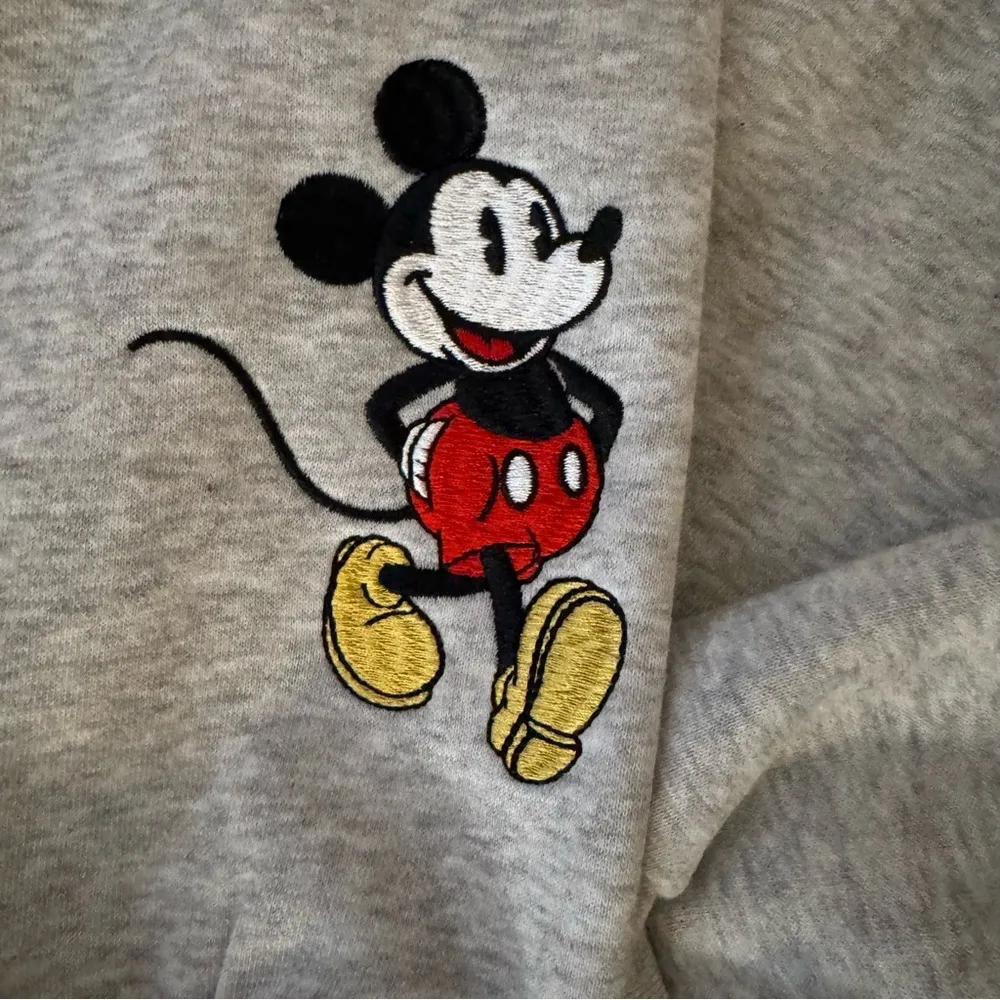 Heather Gray Mickey Mouse Los Angeles California Embroidered Sweatshirt - Image 3