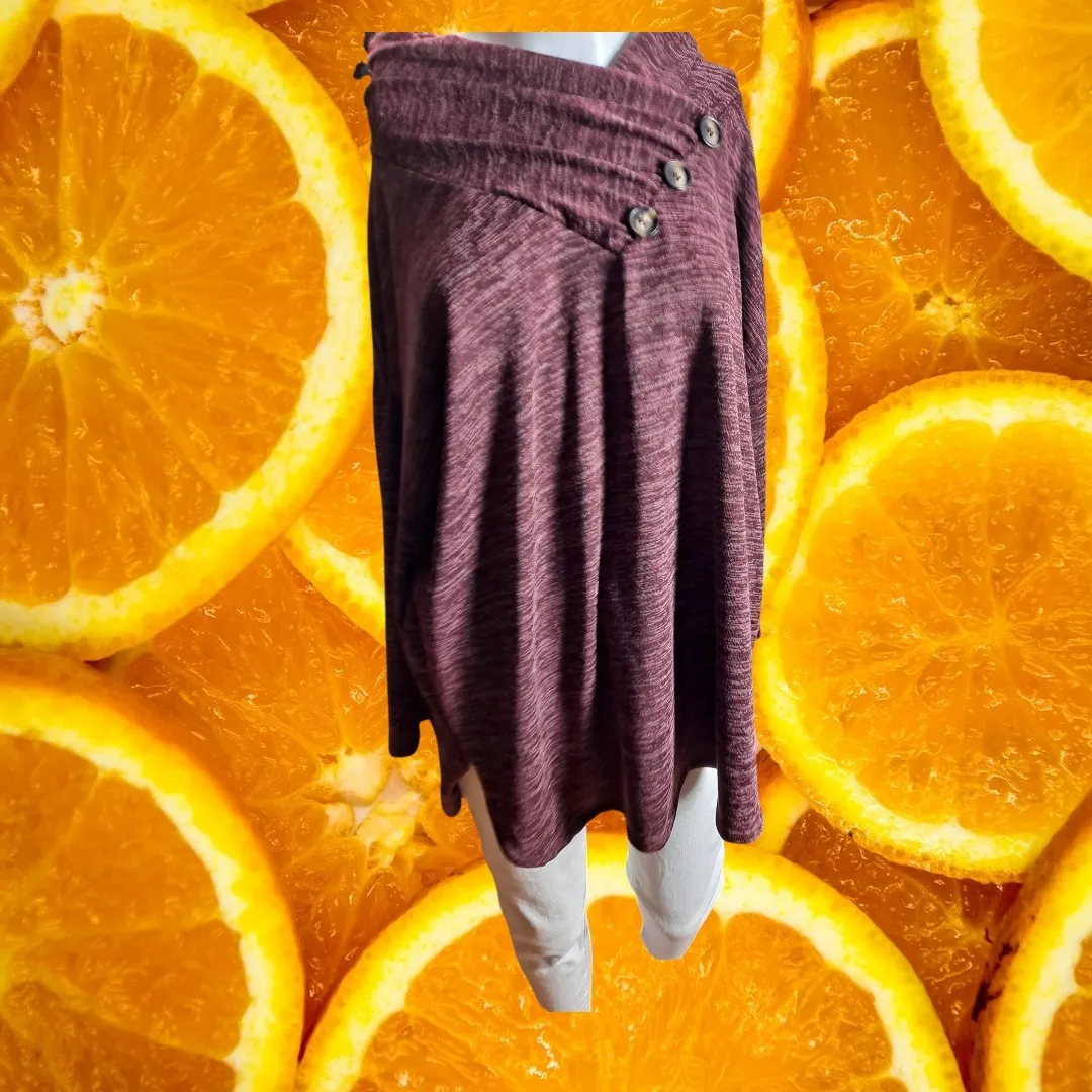 NY Collection Cowl Neck Pullover Top Button‎ Detail 3/4 Sleeve 2X - Image 9