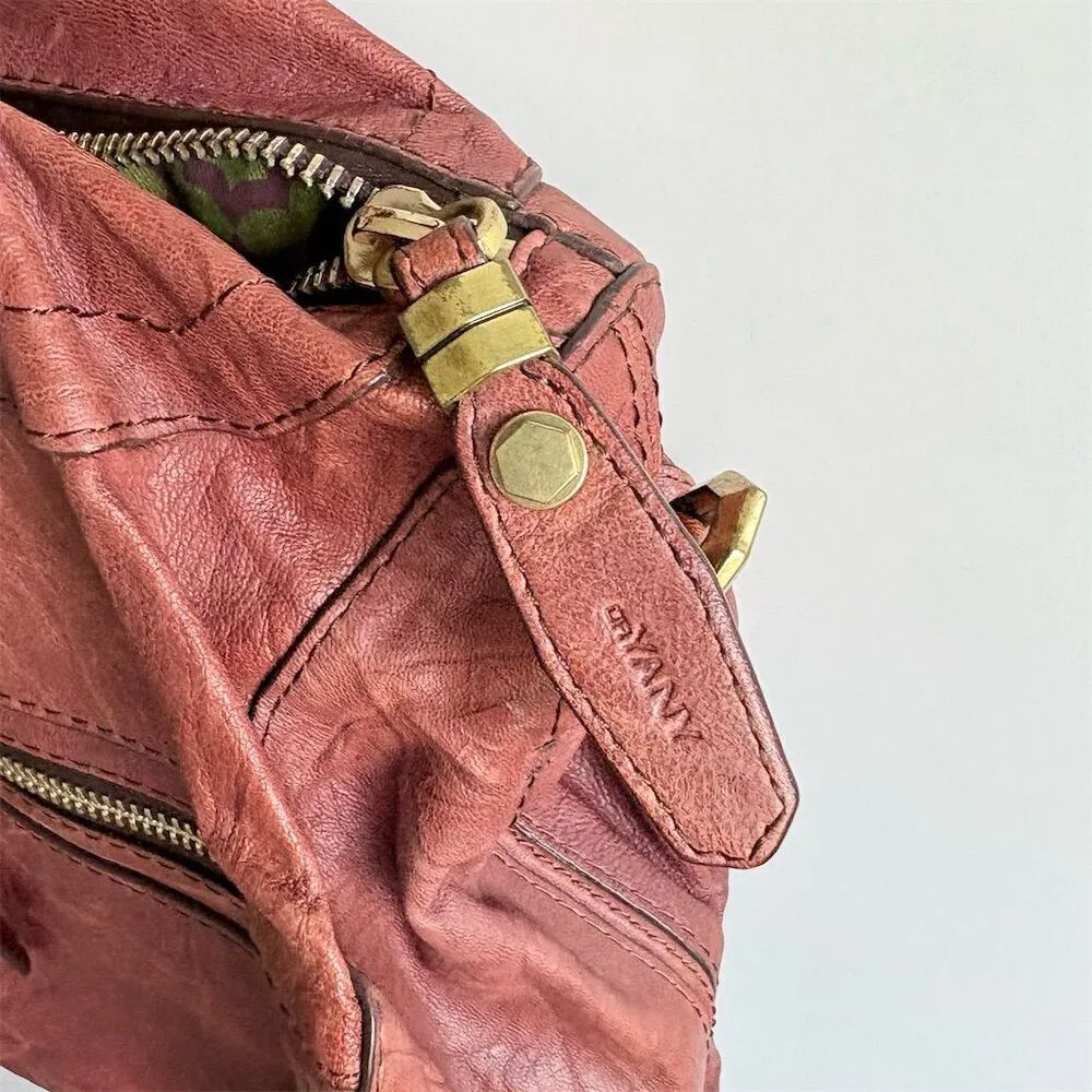 orYANY Women's Deep Red Brown Leather Shoulder Bag Textured Chic Elegant - Image 3