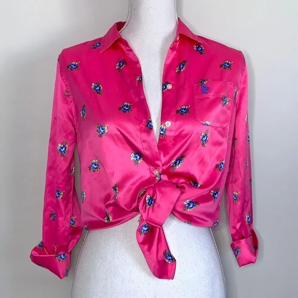 Abercrombie & Fitch Fuchsia Caily Satin Sleep Top - Image 4