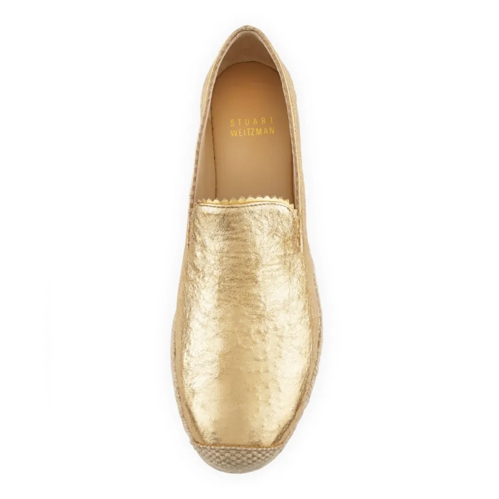 Stuart Weitzman Gold Espadrille Slip-On Shoes - Image 3
