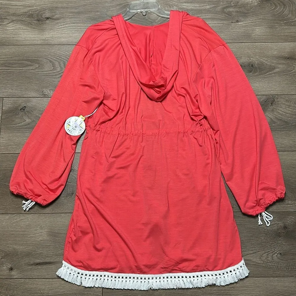 Sun50 UPF 50+ Beach Robe‎ Swimsuit Cover Up Pink Size Small - Image 4