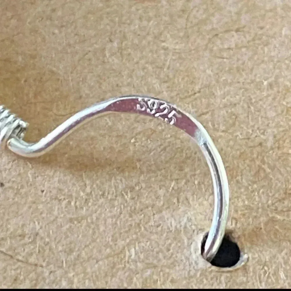 Handmade Boho Blue Turquoise Bead Dangle Earrings Glass Stacked 925 Silver Hooks - Image 4