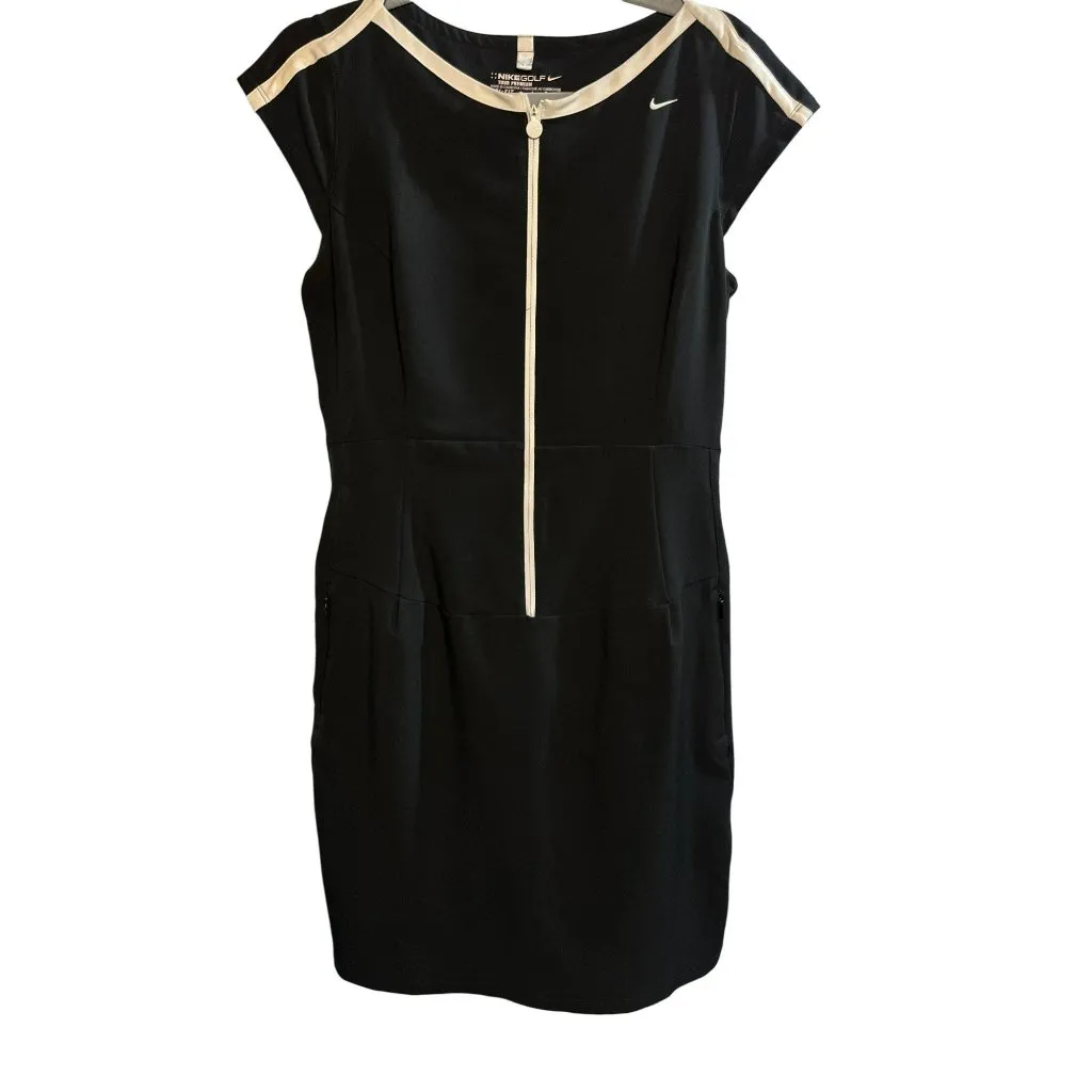 Nike Golf Tour Premium Black Dri-FIT Dress Women's Size 8 M, Half-Zip White Trim - Image 3