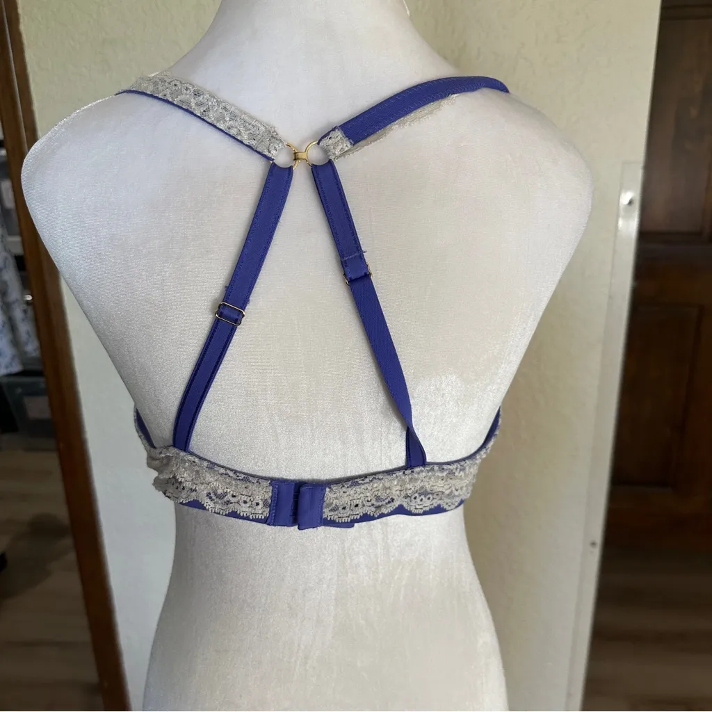 Soma Embraceable Full Coverage Violet‎ Blue Padded Underwire Bra 36C - Image 7