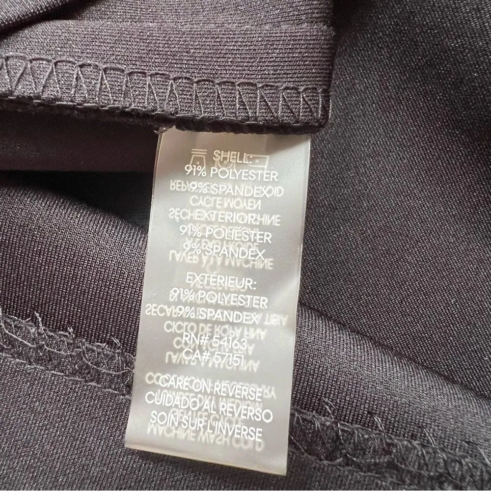 Calvin Klein Black Asymmetrical Neckline Dress Size 8 Black and White Zip Back - Image 12