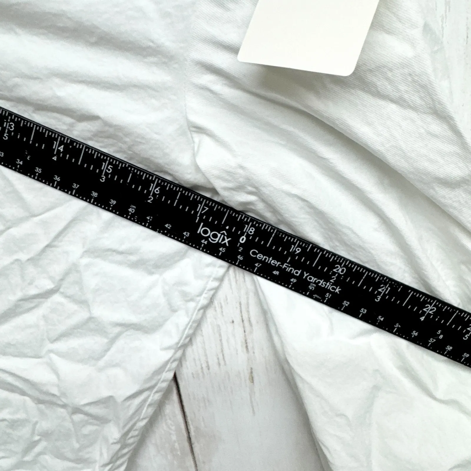 COS Shirt Women Size 2 White Cotton Linen V-Neck 3/4 Tie Sleeve Tunic Blouse - Image 9