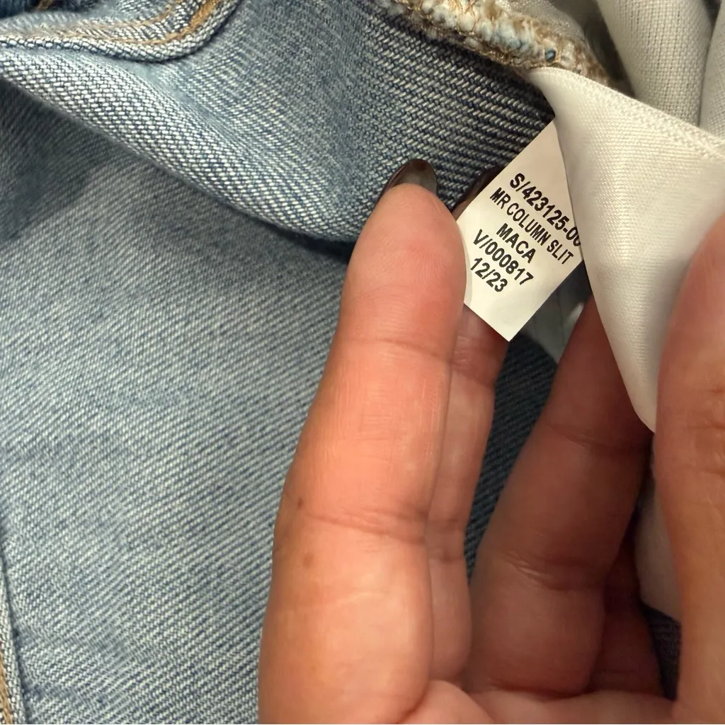 NWOT Old Navy Mid Rise Column Slit Denim Maxi Skirt In Maca Blue Size 16 - Image 6