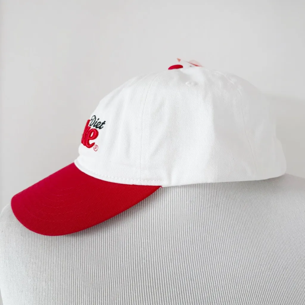 Diet Coke Hat Cap Coca Cola Womens Embroidered Adjustable White Red Fun Gift - Image 4